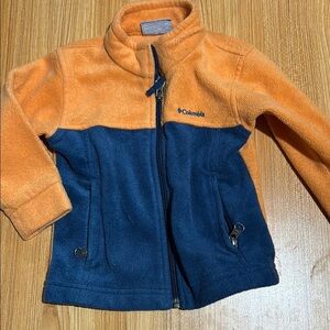 Columbia Two-Tone Fleece Jacket in Orange and Navy